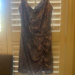 B Darlin Blue Sequin Dress